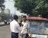   यातायात नियमों का उल्लंघन करने पर 529 वाहनों का चालान