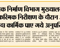 पीडब्ल्यूडी मुख्यालय के आकस्मिक निरीक्षण के दौरान आधे से ज़्यादा कार्मिक पाए गये अनुपस्थित