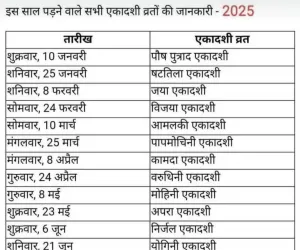 वर्ष 2025 में कब-कब होगा एकादशी व्रत ?